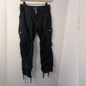 I.AM.GIA Black Cargo Pants XS‎ Utility Drawstring Ankle